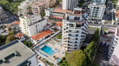 an aerial view of a city with buildings at Casa Branca Apartments by TrIp2Portugal in Funchal