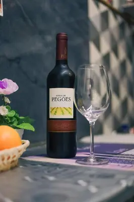 a bottle of wine next to a wine glass at Los Amantes de la naturaleza. in Salão