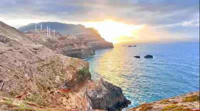 a view of the ocean from a cliff at Studio Home Away from Home in Caniçal