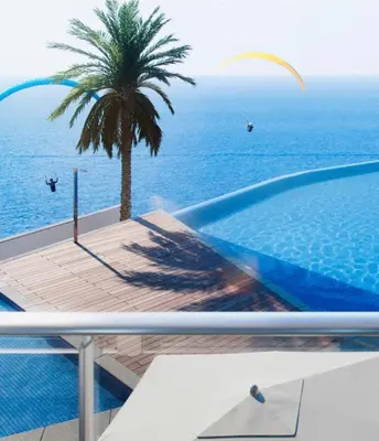 a balcony with a view of the ocean at Madeira Residence Apt. 80 in Funchal
