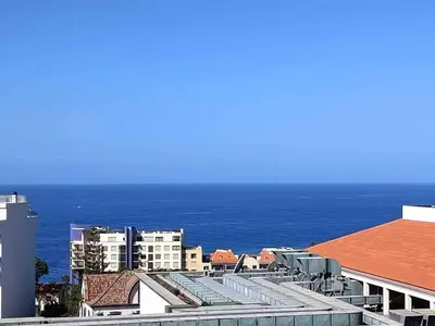 a view of the ocean from the balcony of a building at Sea View Apartment in Funchal