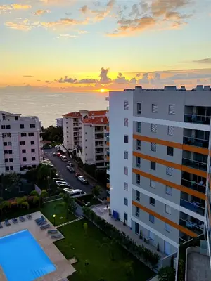 an aerial view of a city at sunset at Formosa Ocean View - 142109/AL in Funchal