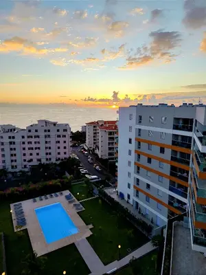an aerial view of a city with a swimming pool at Formosa Ocean View - 142109/AL in Funchal