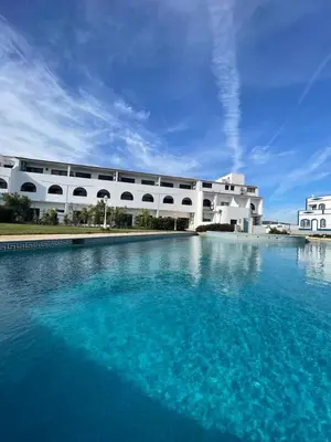 a large pool of water in front of a building at Apartamento Don Tenório com piscina Sagres in Sagres