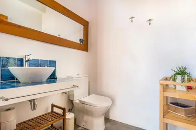 a bathroom with a sink and a toilet at Casa Mira Vale - Calm Country House by Lisbeyond in Aljezur