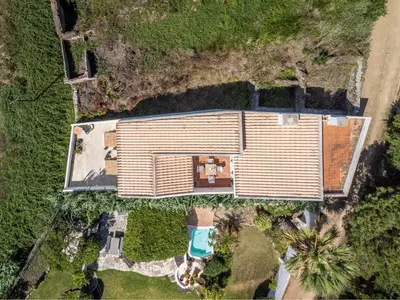 an overhead view of a house with a roof at Casa Mira Vale - Calm Country House by Lisbeyond in Aljezur