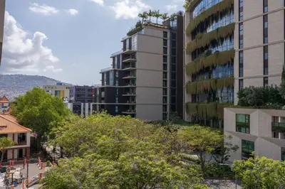 a view of a city with tall buildings at D.Henrique I apartamento frente ao Savoy Palace in Funchal