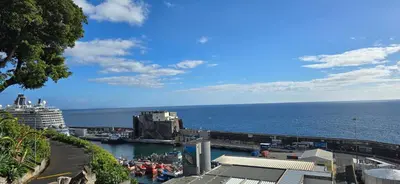 a group of people standing in the water at a pier at Ocean Pearl Apartment Y in Funchal