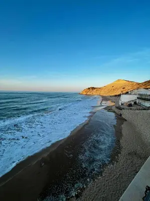 a view of a beach with the ocean at E&M Apartment Luz in Luz