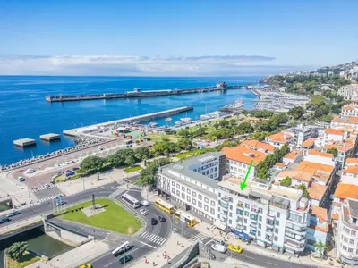 an aerial view of a city and the ocean at SUPER Central - Silver in Funchal