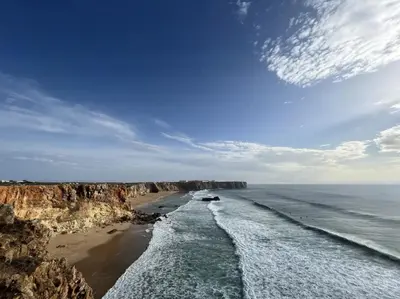 a view of a beach with rocks and the ocean at Pita's House - Villa Sagres 2 in Sagres