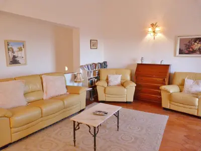 a living room with two couches and a coffee table at Casa Katarina in Luz