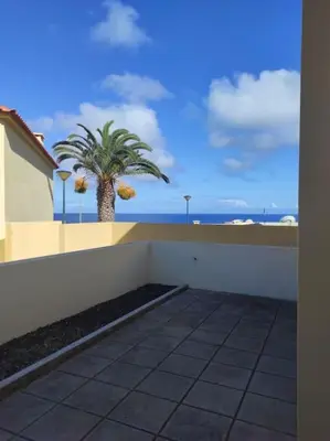 a palm tree sitting on top of a building at Casa das Lombas in Vila Baleira