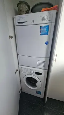 a washer and dryer in a small room at Serenity Apartment - Free Parking in Santa Cruz