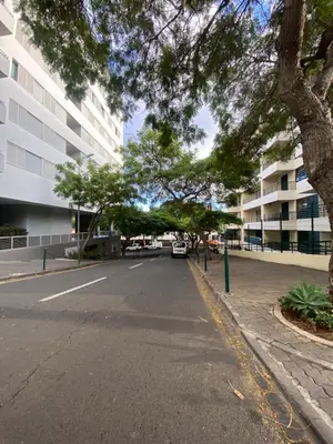 an empty street in front of a building at Apartamento Costa Do Sol V in Funchal