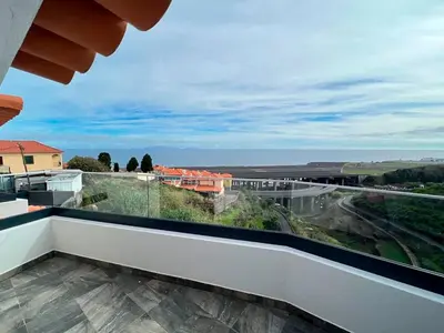 a view from the balcony of a house at Pena View Apartment in Santa Cruz