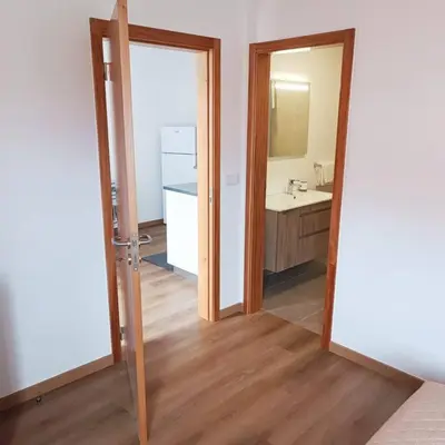a room with a bathroom with a sink and a mirror at Casa Bela Vista Studio 2 in Ribeira Brava