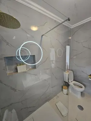 a bathroom with a toilet and a mirror at Studio no centro do Funchal in Funchal