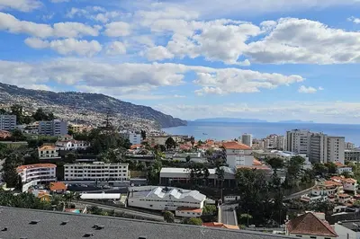 an aerial view of a city and the ocean at Vista Mar The Place by Rentallido in Funchal