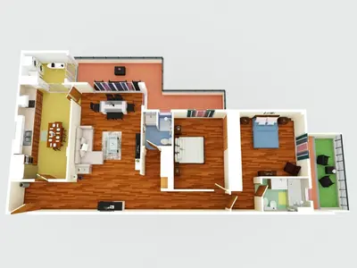 a rendering of a floor plan of a house at Freitas House by Homie in Ponta do Sol