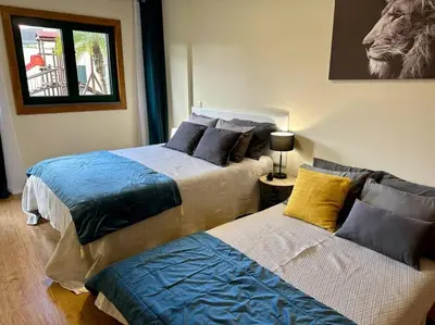 a bedroom with two beds and a window at SUPER Anadia - Turquesa in Funchal