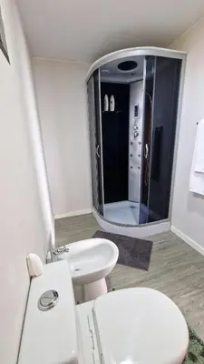 a bathroom with a toilet and a sink and a mirror at Madeira Mountain Paradise - Casa da Levada do Arco in Arco da Calheta