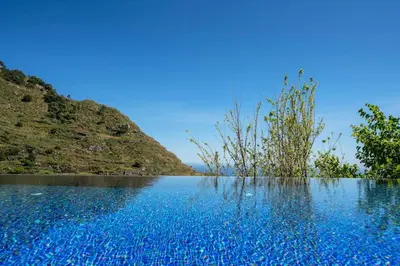 a body of water with a tree in the middle at Botanica Living Magnolia Apt in Quinta Grande