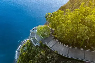 an aerial view of a path next to the water at Botanica Living Magnolia Apt in Quinta Grande