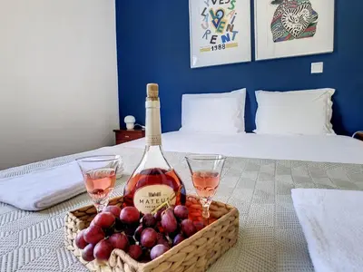 a kitchen with a coffee maker on a counter at Portinho's View by LovelyStay in Caniço