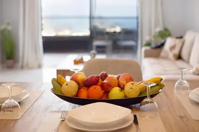 a bowl of fruit on a table in a living room at Dream View in Funchal