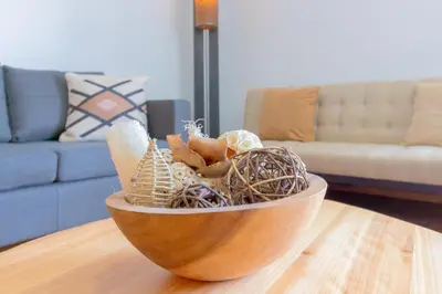 a bowl of food on a table in a living room at Villa Machico Valley in Machico