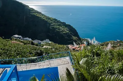 a view of the ocean from the top of a hill at GuestReady - A marvellous stay in Calheta in Calheta