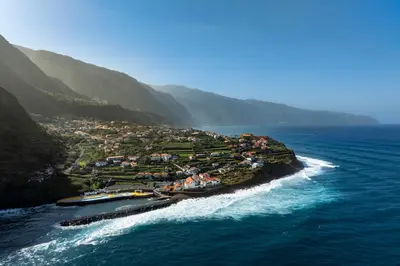an aerial view of a small island in the ocean at Casa do Terreiro by An Island Apart in São Vicente