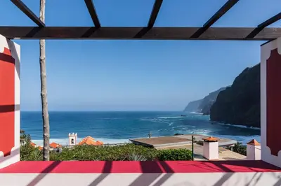 a view of the ocean from a building at Casa do Terreiro by An Island Apart in São Vicente