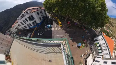 an overhead view of a building and a street at Machico Heart Suites in Machico