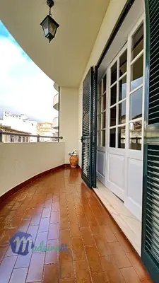 a view from the balcony of a house with the doors open at Linda´s Studio in Funchal