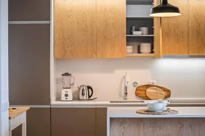 a kitchen with a counter top with a blender at CENTRAL LOCATION - WITH POOL in Funchal