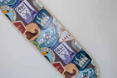 a close up of a tie with stickers on it at Waterside Village - Oceanview Dream in Luz