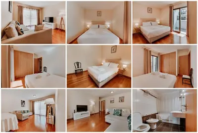 a collage of photos of a hotel room at Monumental Lidoview in Funchal