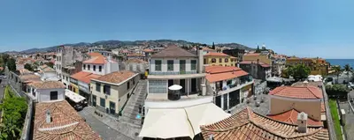 an aerial view of a city with buildings at Sao Thiago House Madeira in Funchal