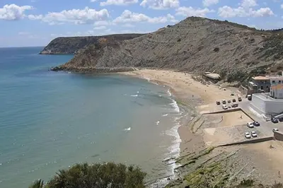 an aerial view of a beach next to the ocean at Apartamento Caravela em Burgau - NEW LISTING in Burgau