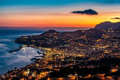 a view of the city of cape town at night at Apartment in Camara de Lobos not shared in Câmara de Lobos