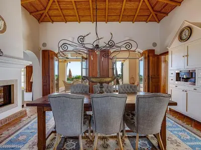 a large living room with a large white couch at Luxury villa with gym, jacuzzi and swimming pool in Lagos