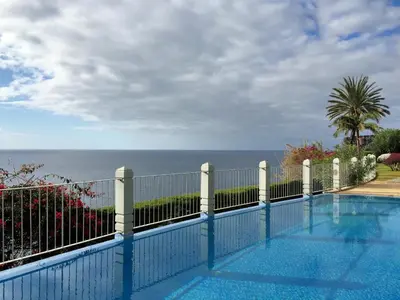 a park with palm trees and a parking meter at Superior Rentals - Beachfront Penthouse in Funchal