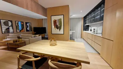 a dining room with a table and a living room at The Urban Retreat by LovelyStay in Funchal