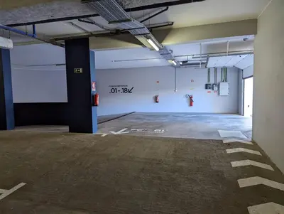 an empty parking lot in an empty parking garage at Luxurious Ocean and Sunset Views Family Haven with 3 En-Suite Bedrooms and Pool in Funchal