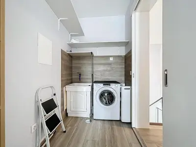 a laundry room with a washer and dryer at Gertrudes Dream House in Ponta do Sol