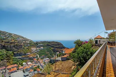 a view of a city from a balcony at Pico The Best View in Ribeira Brava