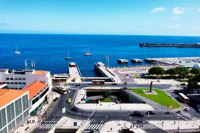 a view of a city with the ocean in the background at Empire Luxury Suite - Savoy Insular in Funchal