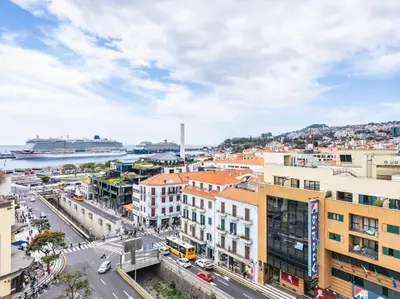 an aerial view of a city with buildings at SUPER Top Floor in Funchal